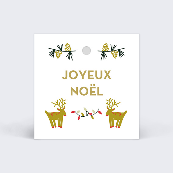 Étiquette de Noël Rennes de noël