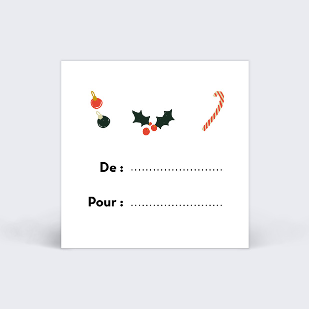 Etiquette de Noël Rennes de noël Verso