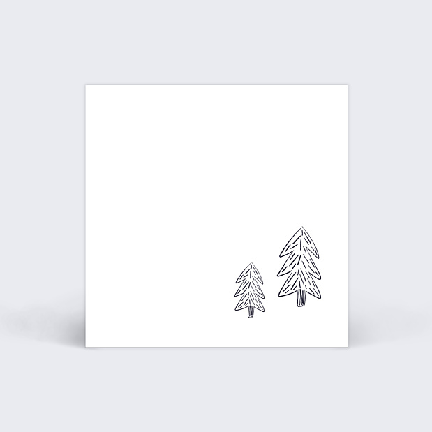 Etiquette de Noël Sapin nuit neigeuse Verso