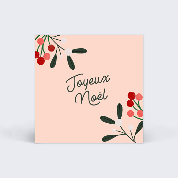 Etiquette de Noël Fleurs Recto