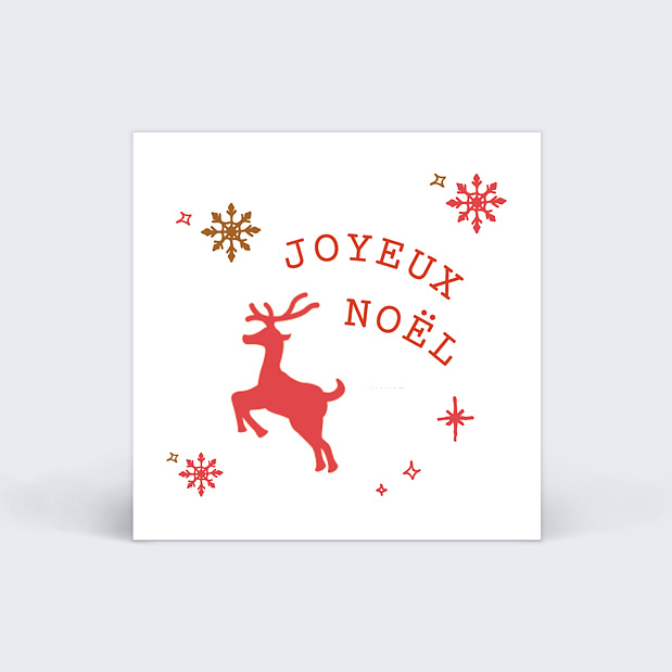Etiquette de Noël Renne Joyeux Recto