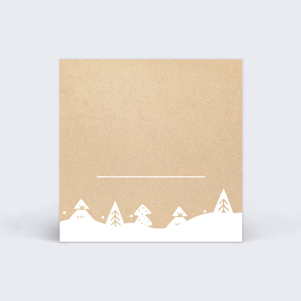 Etiquette de Noël Craft et sapin Verso
