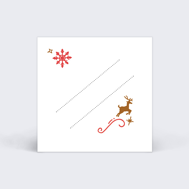 Etiquette de Noël Renne Joyeux Verso