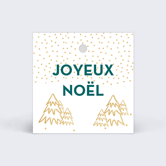 Étiquette de Noël Sapin Ocre