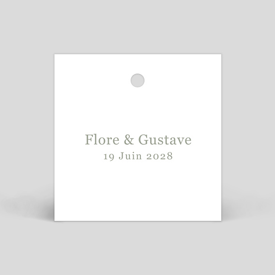 Etiquette mariage Idylle Kaki