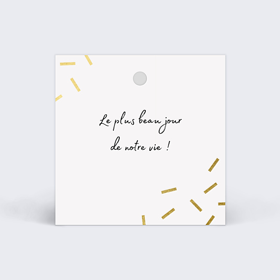 Etiquette Mariage Paillettes Chic