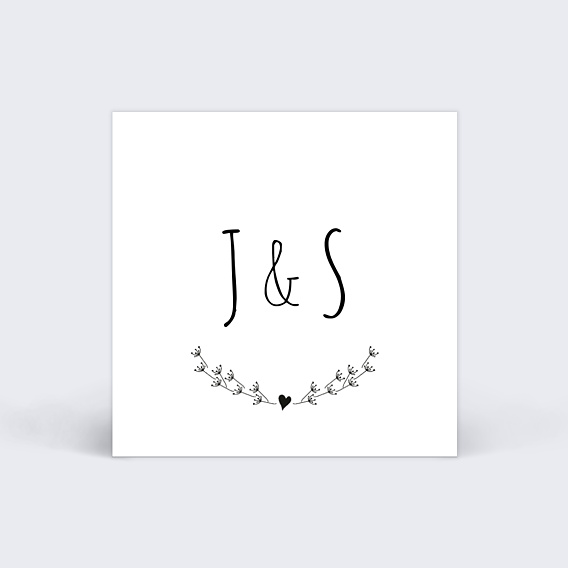 Étiquette mariage Coeur Bucolique  Recto