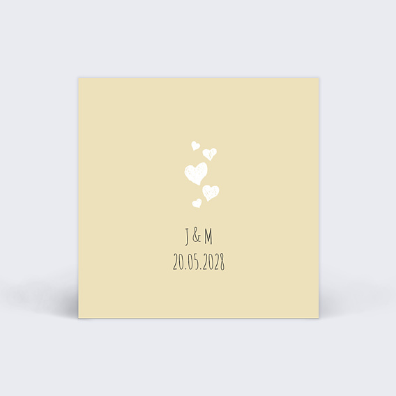 Étiquette mariage Coeurs en Fête Recto