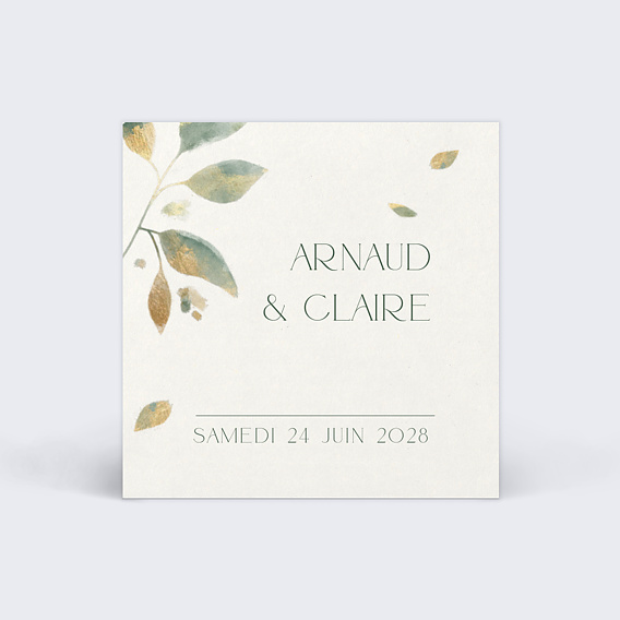 Étiquette mariage Feuilles de Jade Recto