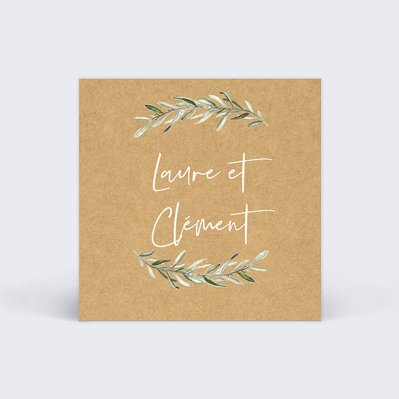 Étiquette mariage Lauriers Recto