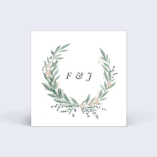 Etiquette Mariage Couronne de Laurier