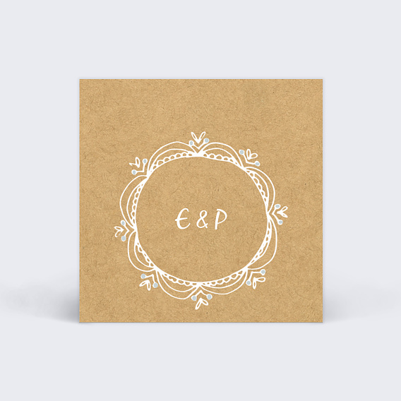 Étiquette mariage Timeline Dentelle Recto