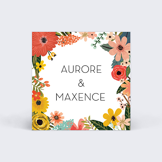 Etiquette Mariage Bouquet Printanier