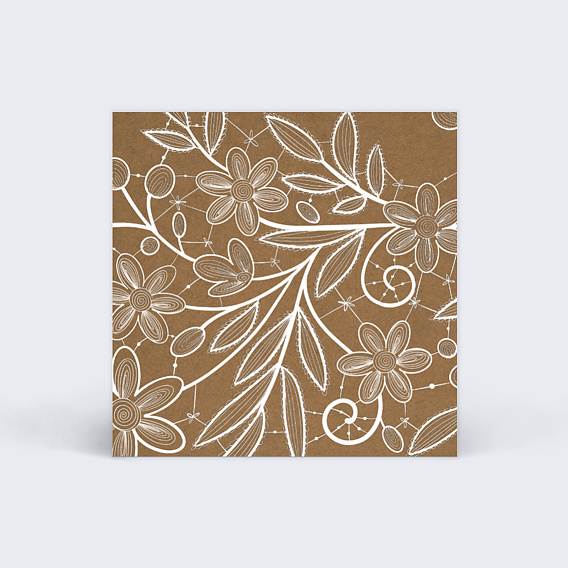 Étiquette mariage Dentelle Kraft Verso