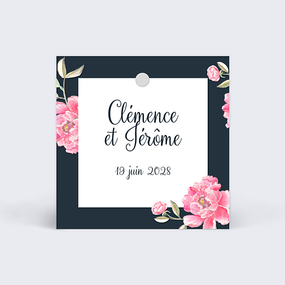 Etiquette Mariage Dark Peony