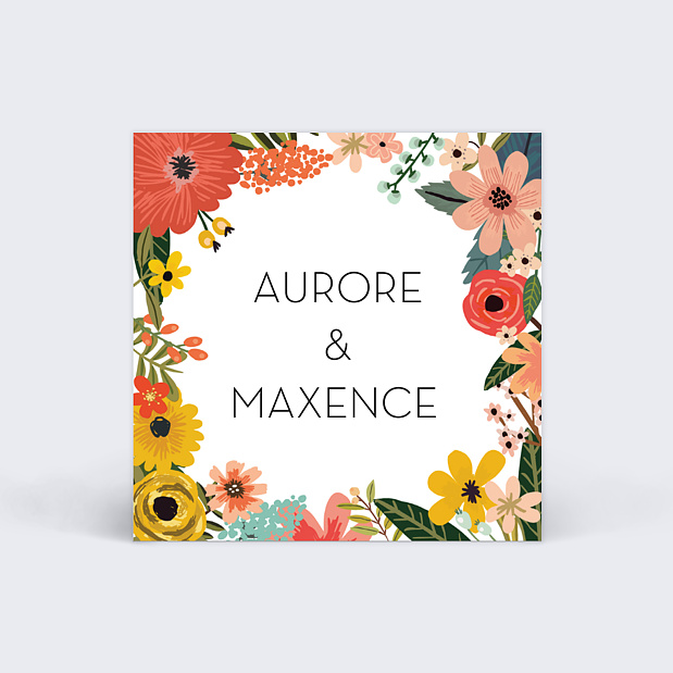 Etiquette Mariage Bouquet Printanier