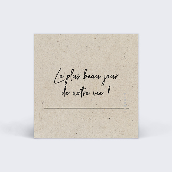 Étiquette mariage Esprit Chiné Verso