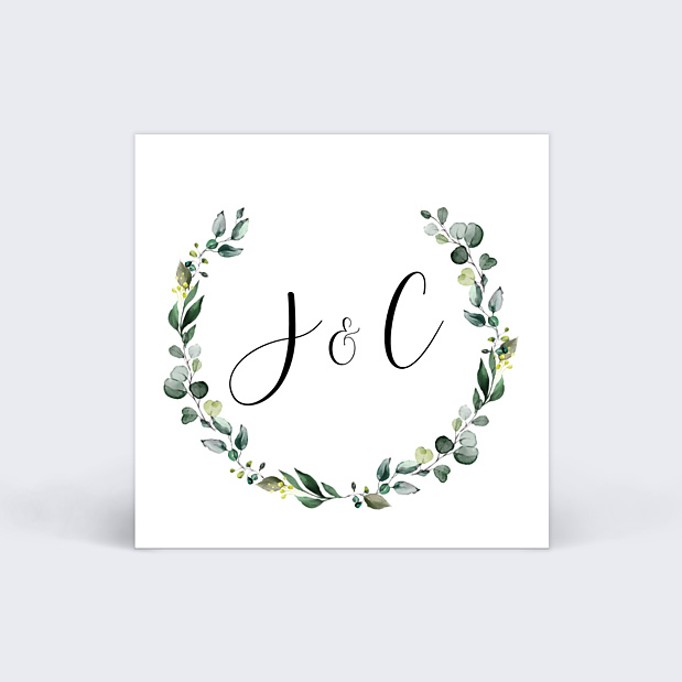 Étiquette Mariage Couronne Eucalyptus