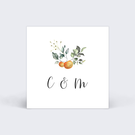 Étiquette mariage Agrumes Verso