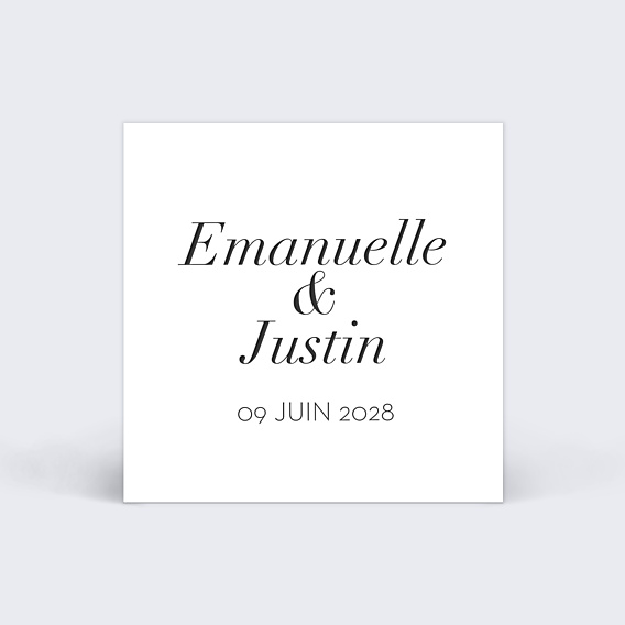 Etiquette Mariage Sobre & Jolie