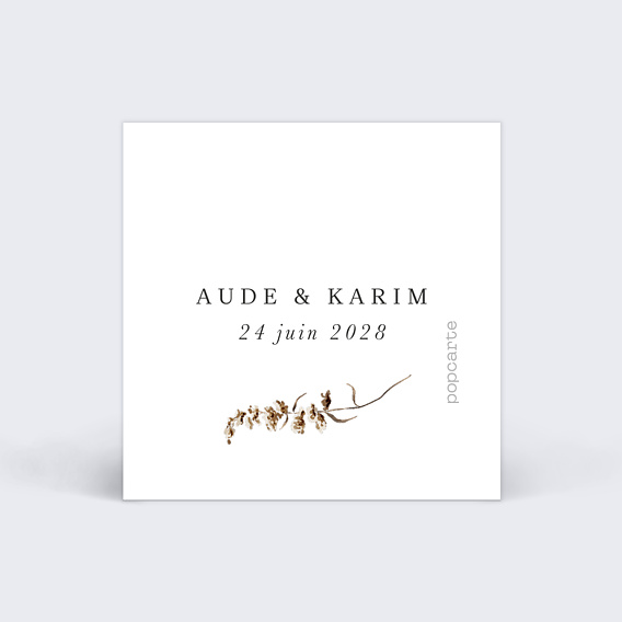 Étiquette mariage Jardin Sauvage Verso