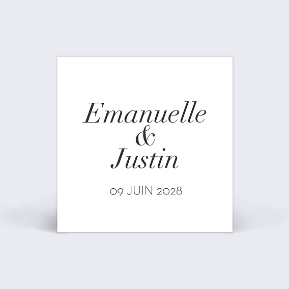 Étiquette mariage Sobre & Jolie Recto