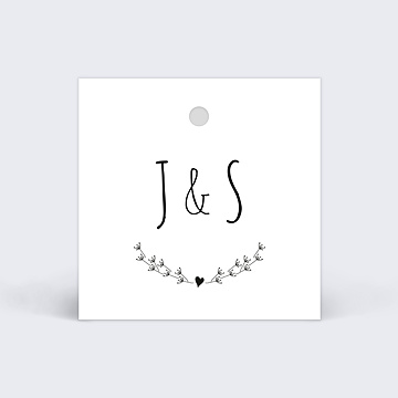 Etiquette Mariage Coeur Bucolique 