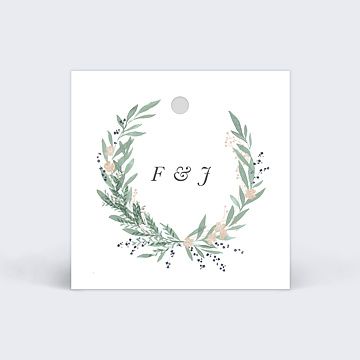 Etiquette Mariage Couronne de Laurier
