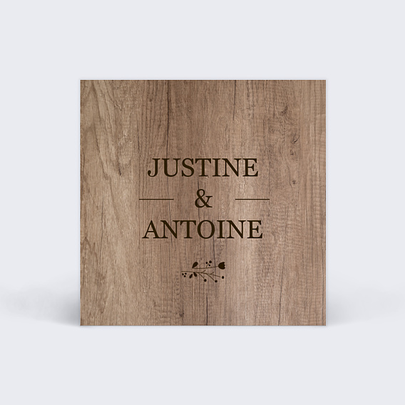 Étiquette mariage Bois Recto