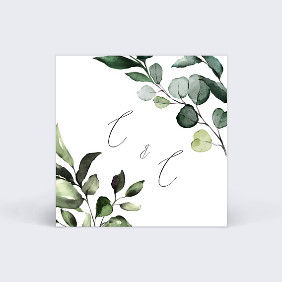 Étiquette mariage Cadre Eucalyptus Recto