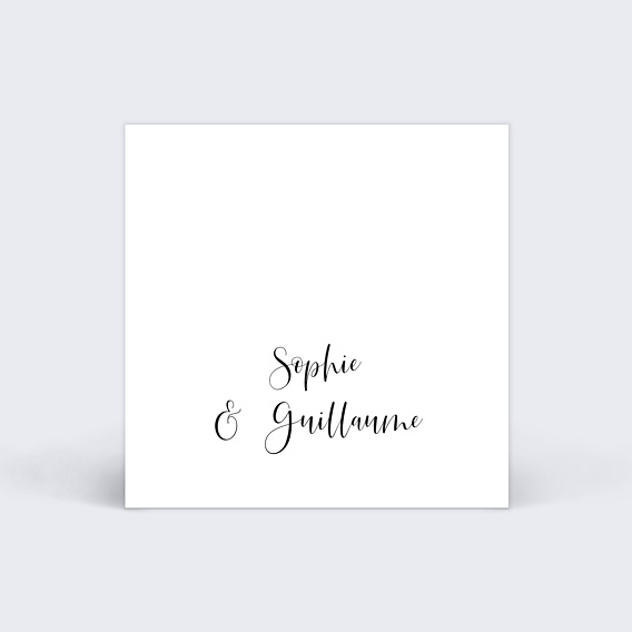 Étiquette mariage Calligraphie Verso