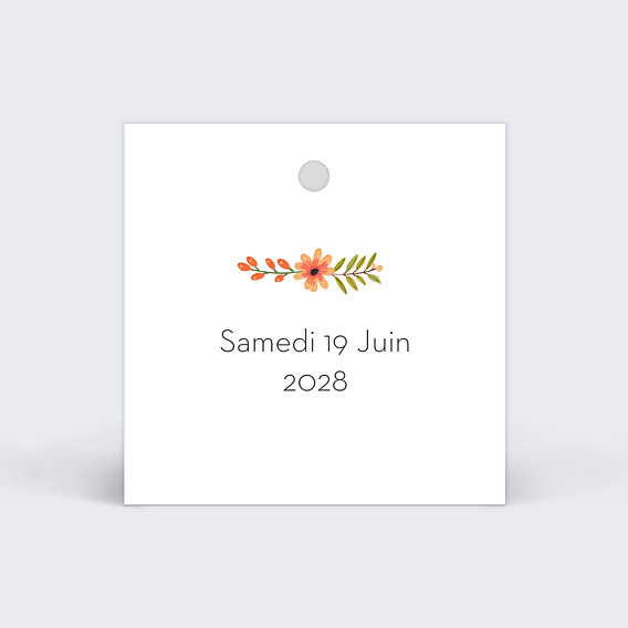 Etiquette Mariage Bouquet Printanier