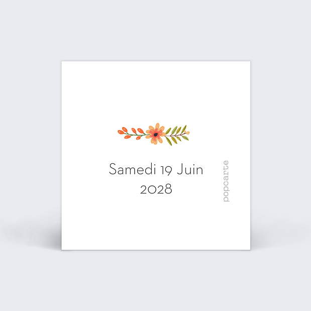 Etiquette Mariage Bouquet Printanier Verso
