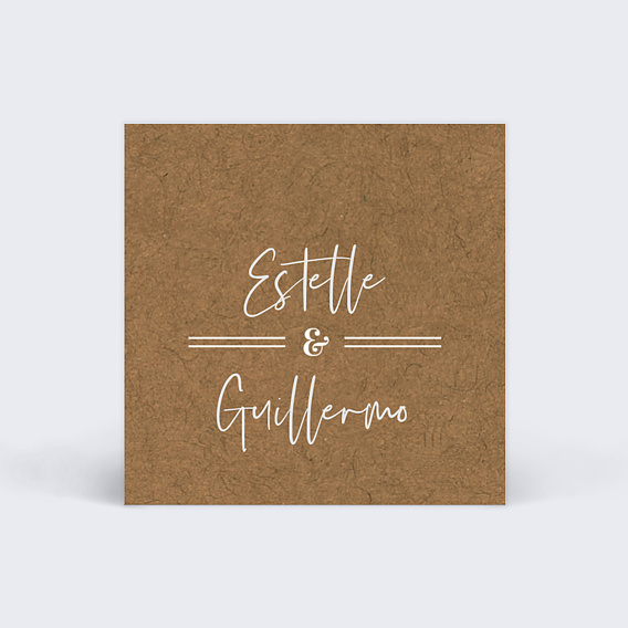 Étiquette mariage Bohème Recto