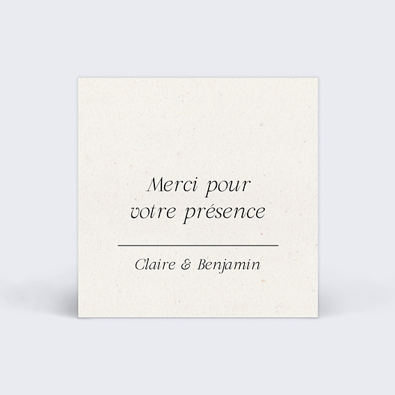 Étiquette mariage Notre essentiel Verso