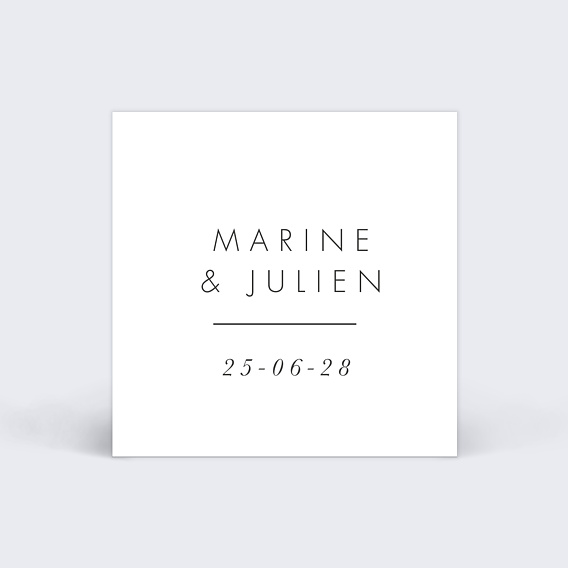 Étiquette mariage Affection Recto