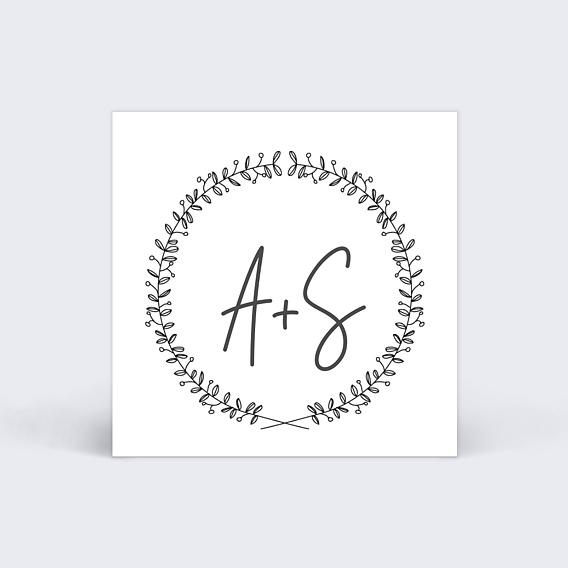 Étiquette mariage Couronne Fleurie Recto