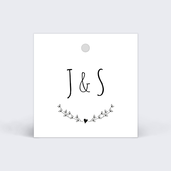 Etiquette Mariage Coeur Bucolique