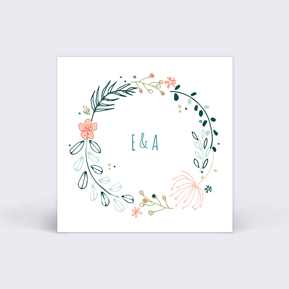 Étiquette mariage Couronne de Fleurs Recto