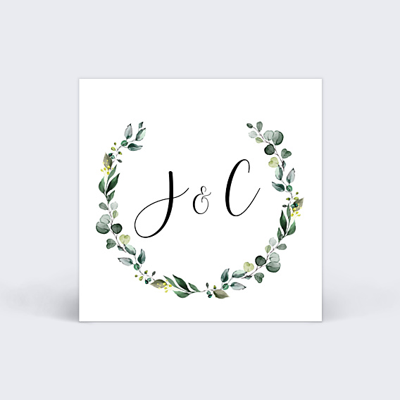 Etiquette Mariage Couronne Eucalyptus