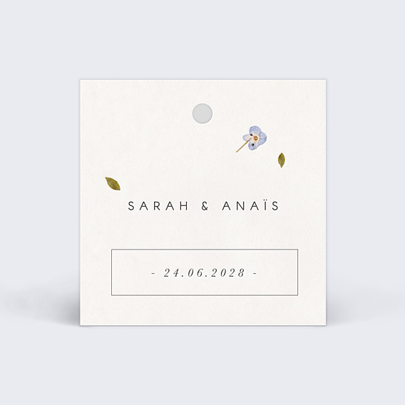 Etiquette Mariage Fleurs Pressées