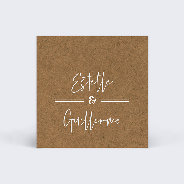 Étiquette mariage Bohème Recto