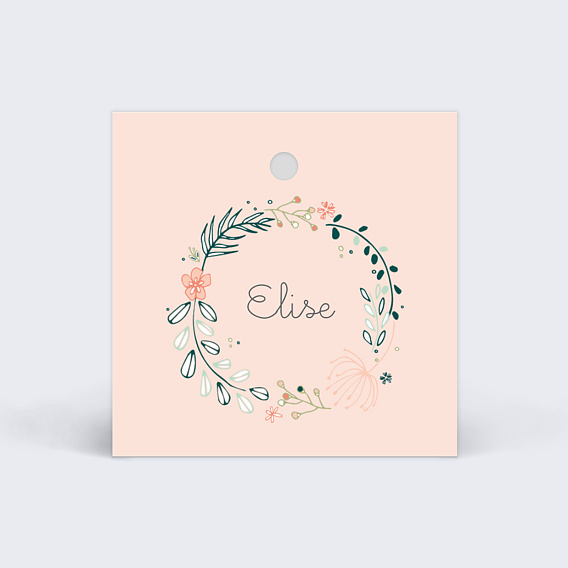 Etiquette naissance Couronne de Fleurs