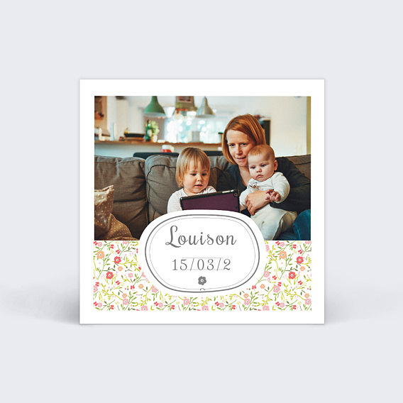 Étiquette Naissance Liberty Fille