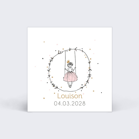 Étiquette Naissance Princesse Balançoire