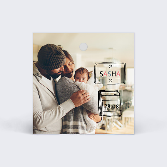 Etiquette Naissance Certificat Design