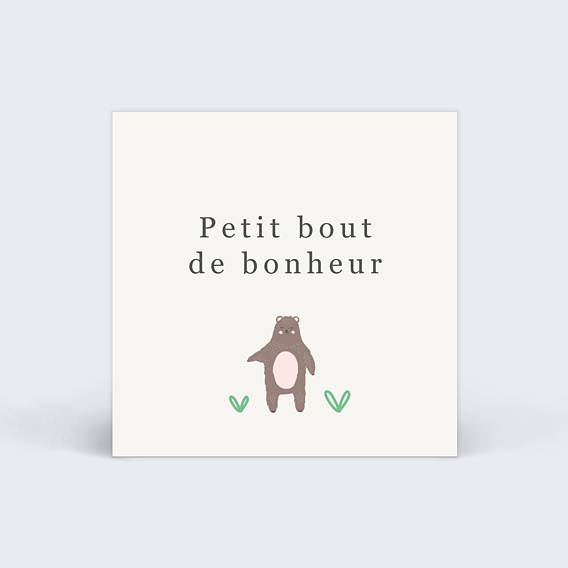 Etiquette naissance Animaux Pattern Recto