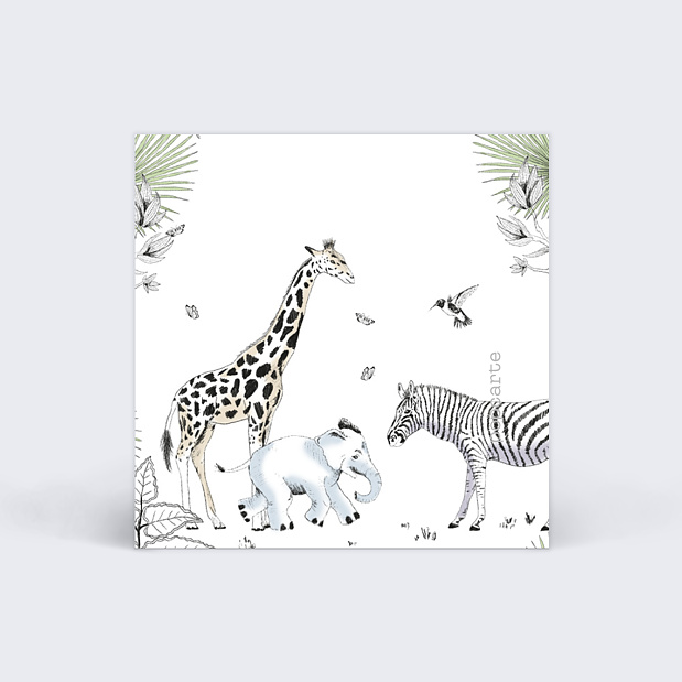 Etiquette Naissance Animaux Sauvages Verso