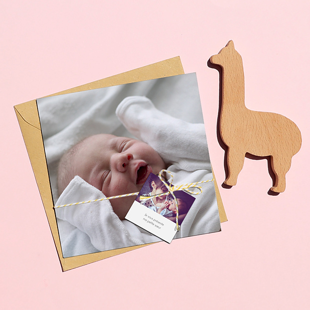 Étiquette Naissance Fille Photo Seule
