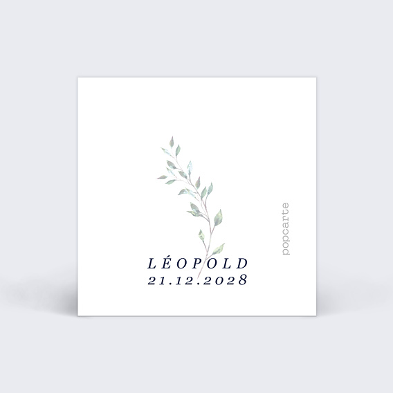 Etiquette naissance Lettrine Verso